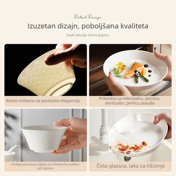 Songfa set posuđa od kostnog porcelana s cvjetnim uzorkom, moderan minimalistički stil, pogodan za mikrovalnu pećnicu