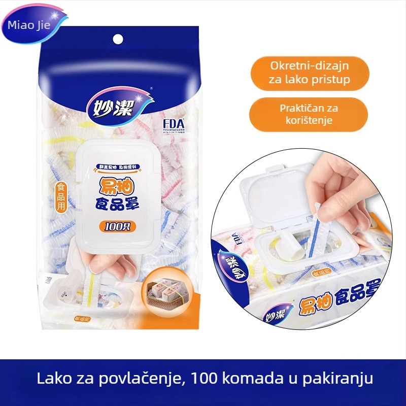 Miaojie Jednokratni plastični poklopac za foliju za hranu u hladnjaku, višestruko namijenjen, 1 kom