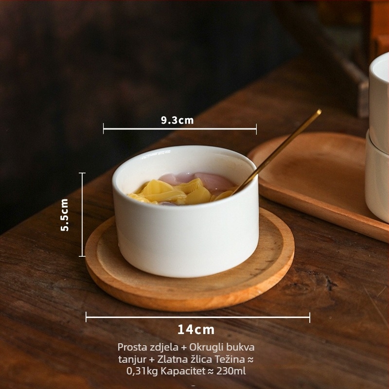 Porcelanska zdjela - okrugli oblik, jednostavan dizajn, podglazurna obrada, mikrovalna kompatibilnost