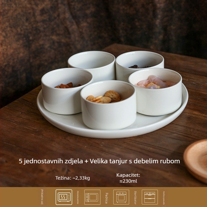 Porcelanska zdjela - okrugli oblik, jednostavan dizajn, podglazurna obrada, mikrovalna kompatibilnost