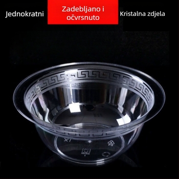 Debela jednokratna prozirna zdjela, kvalitete hrane, za juhe, deserte i voće