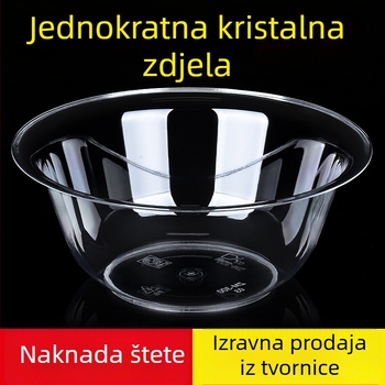 Debela jednokratna prozirna zdjela, kvalitete hrane, za juhe, deserte i voće