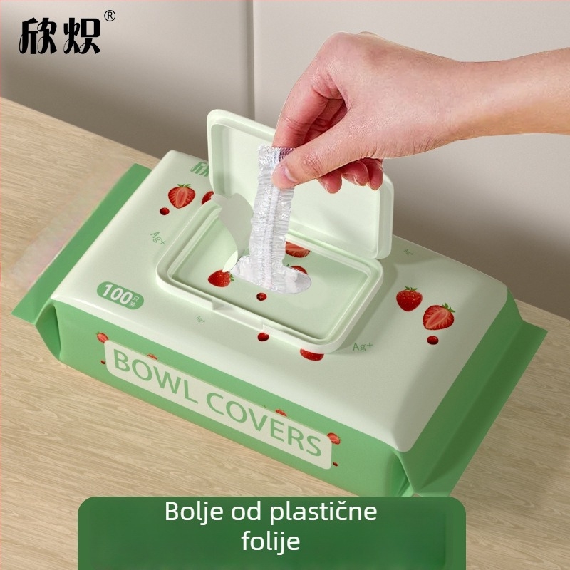 Set poklopci za očuvanje svježine s PE prašinskim poklopom i jednokratnim vrećicama (12+ kom; kutija 80; brutto 200 g; rok trajanja 3 godine; višefunkcionalan)