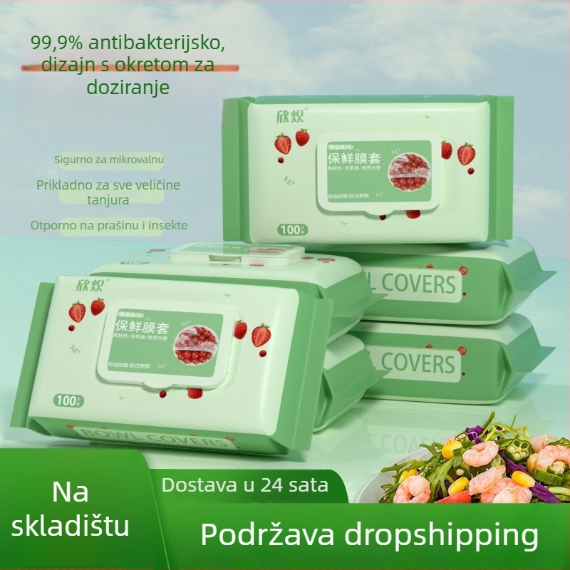 Set poklopci za očuvanje svježine s PE prašinskim poklopom i jednokratnim vrećicama (12+ kom; kutija 80; brutto 200 g; rok trajanja 3 godine; višefunkcionalan)