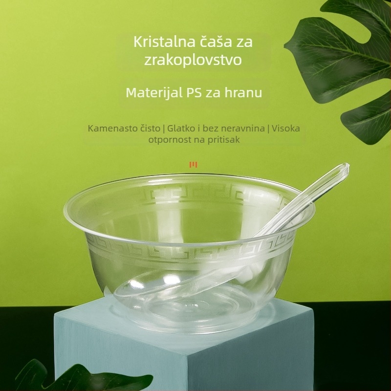Jednokratna kristalna zdjela, plastika za hranu, prilagodljiva, nerazgradiva