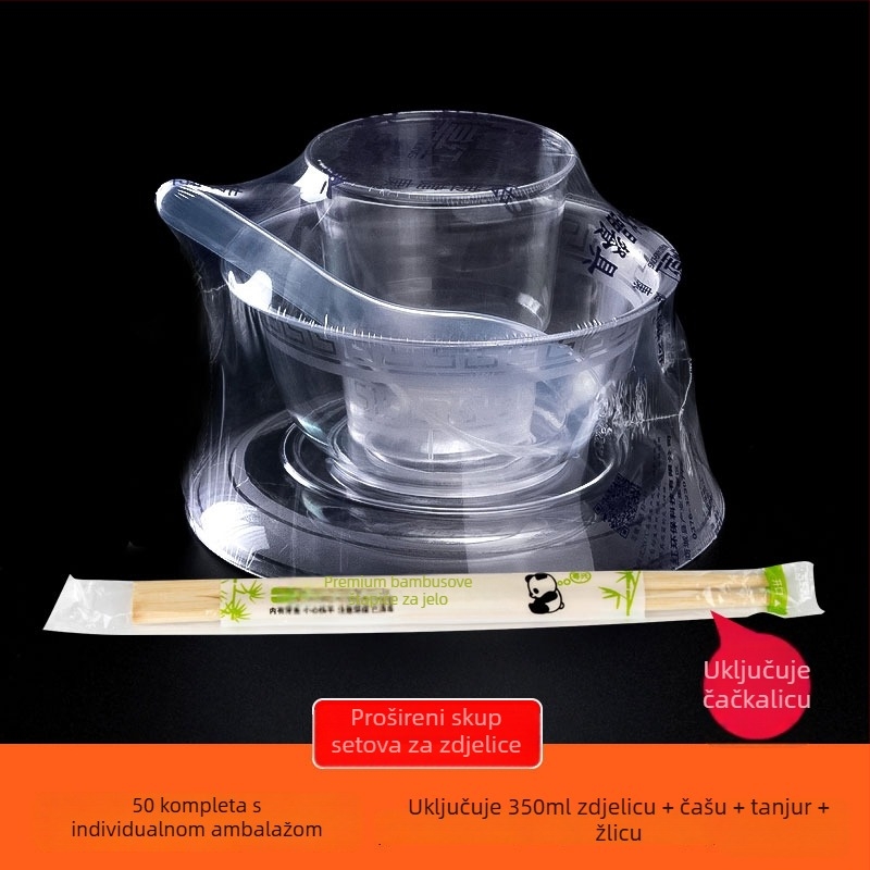 Jednokratna kristalna zdjela, plastika za hranu, prilagodljiva, nerazgradiva