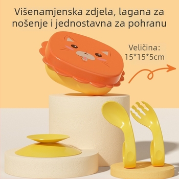 Dječji set zdjela za hranjenje s motivom lava, 2 komada, polipropilen (PP)