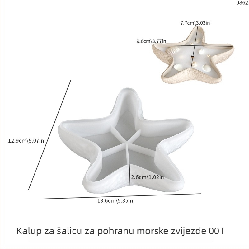 Silikonska kalupa sa zvijezdom mora za epoksidnu smolu — posuda za pohranu i morski nakit