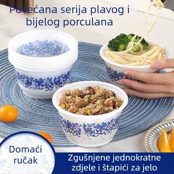 Jednokratna plastična okrugla zdjela, zapremina 360 ml, debljina 100, 40 komada po pakiranju, kutija 1000 komada