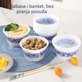 Jednokratna plastična okrugla zdjela, zapremina 360 ml, debljina 100, 40 komada po pakiranju, kutija 1000 komada