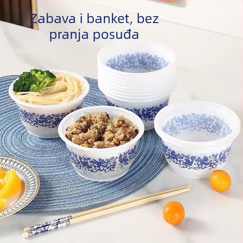 Jednokratna plastična okrugla zdjela, zapremina 360 ml, debljina 100, 40 komada po pakiranju, kutija 1000 komada