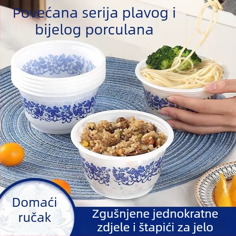 Jednokratna plastična okrugla zdjela, zapremina 360 ml, debljina 100, 40 komada po pakiranju, kutija 1000 komada