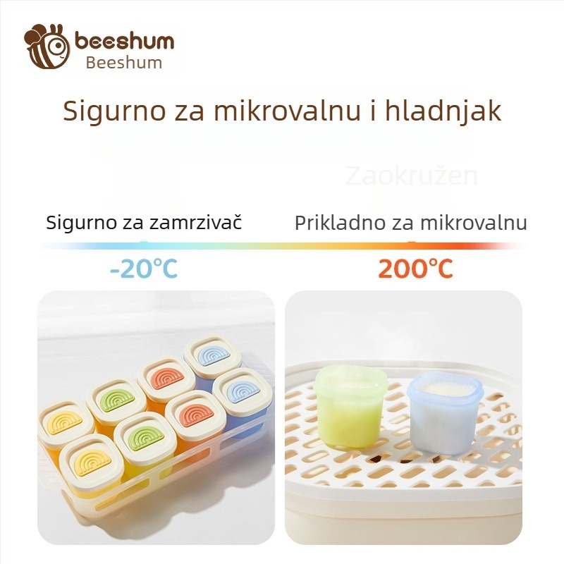 Beeshum silikon set pribora za bebe, svjež i sladak stil, pogodno za bebe starije od 3 mjeseca