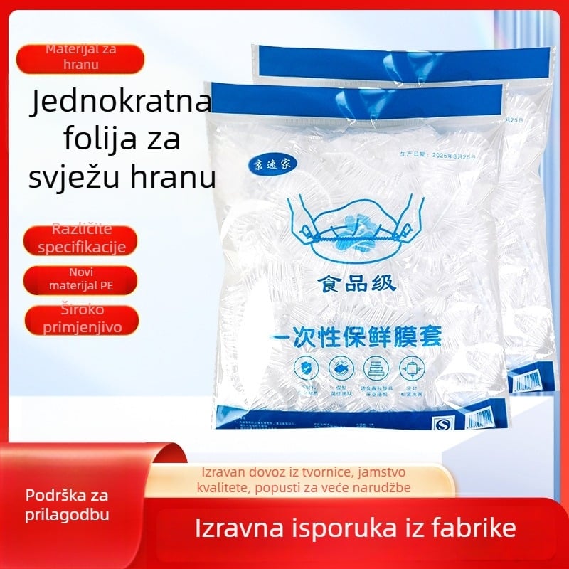 Jednokratni plastični poklopci za zdjele i tanjure, plastika prehrambene kvalitete; otporni na prašinu, -30°C do 180°C, 12+ komada