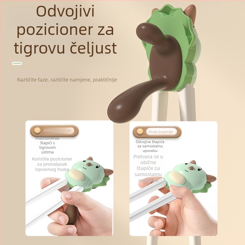 Hong Junda Set za učenje štapića za jelo s dječjom žlicom i vilicom — polipropilen, za djecu od 6 mjeseci, 1 set
