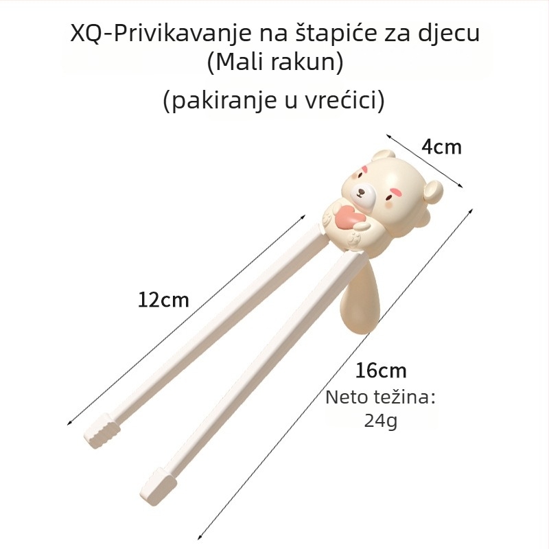 Hong Junda Set za učenje štapića za jelo s dječjom žlicom i vilicom — polipropilen, za djecu od 6 mjeseci, 1 set
