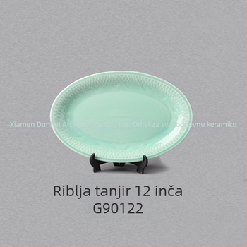 Keramički servis s glazurom – novi kineski stil od Susan Ceramics, uključuje zdjele za juhu, tanjure, lonac za gulaš i žlicu za juhu; pogodan za djecu, studente, odrasle i starije osobe; mogućnost prilagođavanja