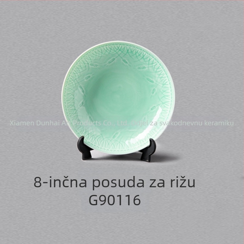 Keramički servis s glazurom – novi kineski stil od Susan Ceramics, uključuje zdjele za juhu, tanjure, lonac za gulaš i žlicu za juhu; pogodan za djecu, studente, odrasle i starije osobe; mogućnost prilagođavanja