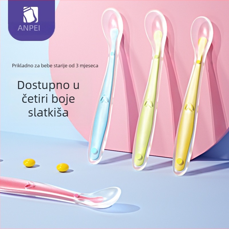 Safety silikonska žlica za hranjenje – mekana silikonska žlica, za bebe starije od 6 mjeseci