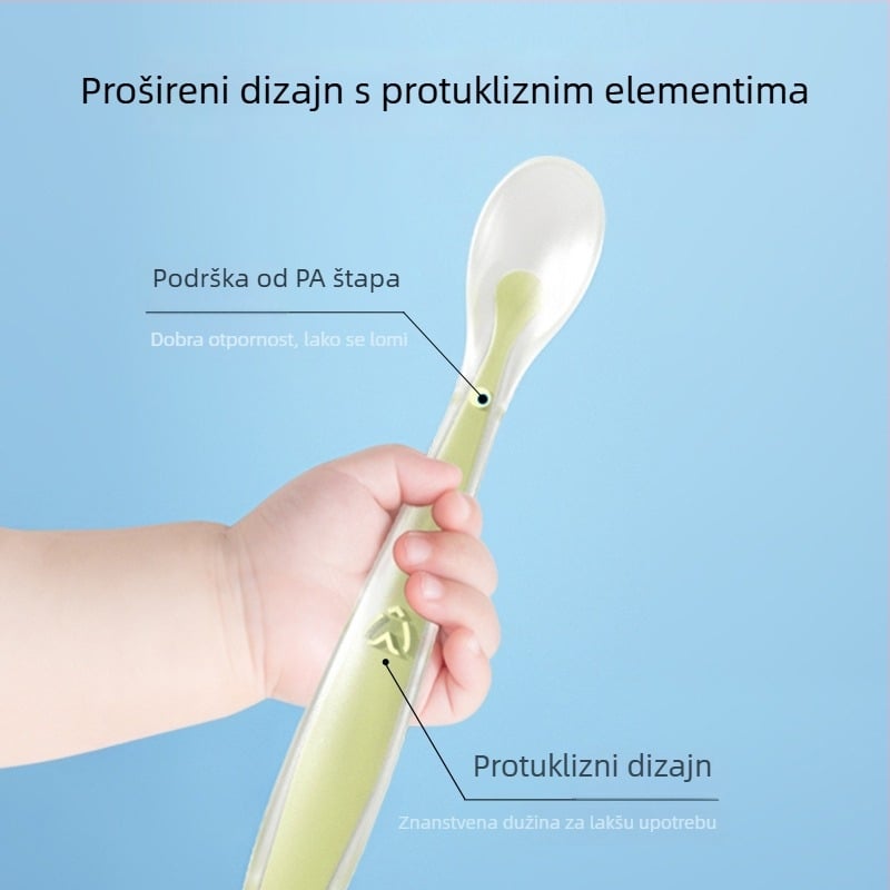 Safety silikonska žlica za hranjenje – mekana silikonska žlica, za bebe starije od 6 mjeseci