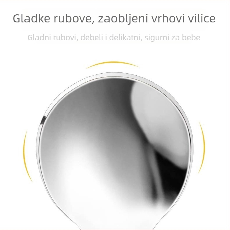 Set dječjih pribora: silikonska žlica i nehrđajući vilica, 2-djelni set, dinosaurus dizajn, za djecu od 6 mjeseci
