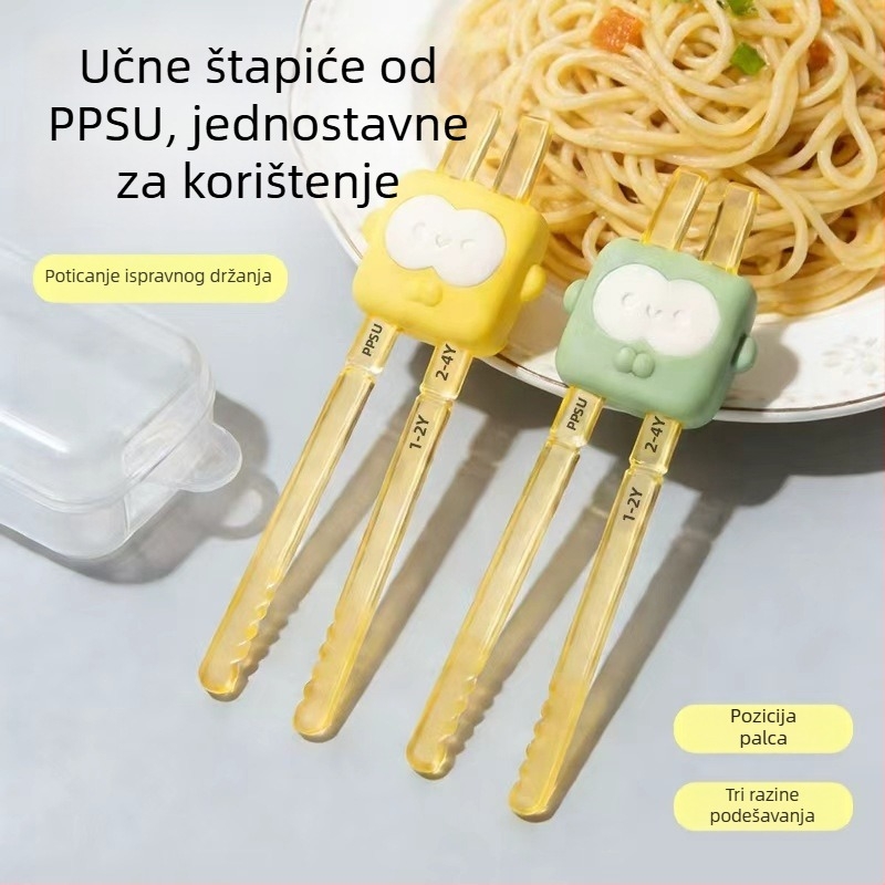 PPSU palice za učenje hrane za djecu, dizajn tigrovih usta, od 12 mjeseci, set 1