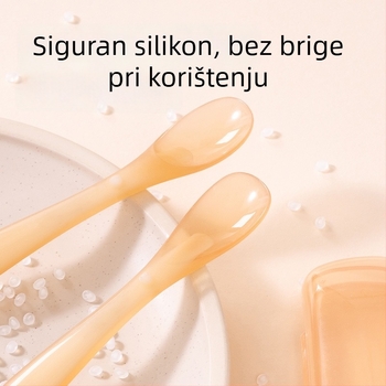 Žlica za bebe od silikona, za djecu stariju od 3 mjeseca, set od 1 kom, stil Nano Silver, novi kineski stil