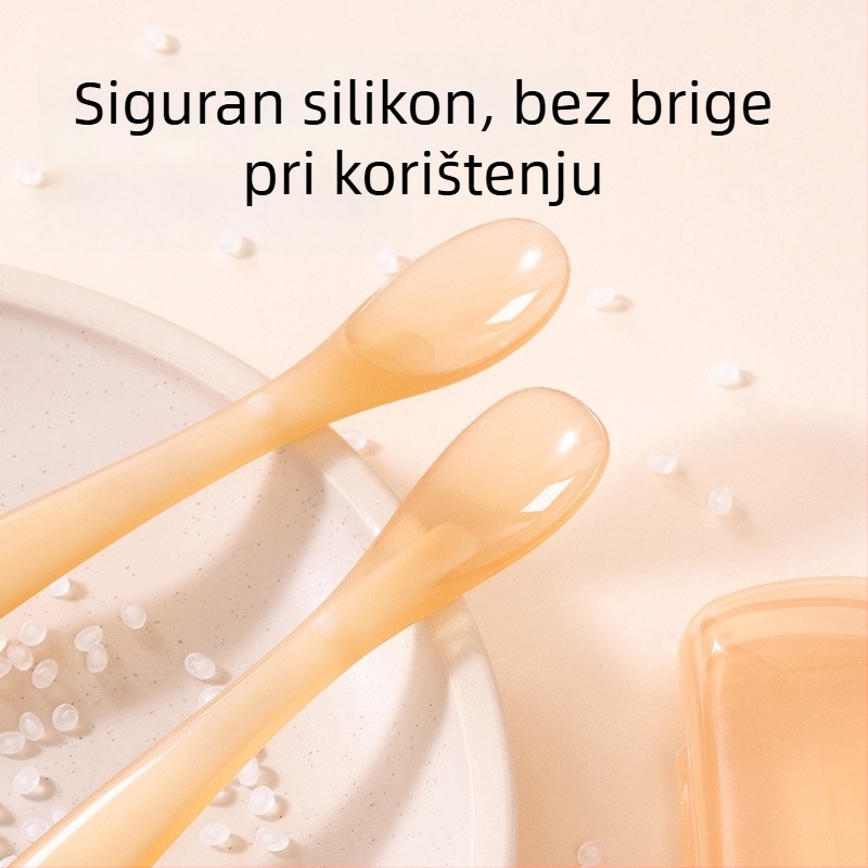 Žlica za bebe od silikona, za djecu stariju od 3 mjeseca, set od 1 kom, stil Nano Silver, novi kineski stil