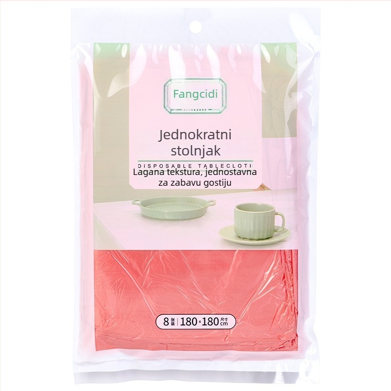 Fangcao jednokratni plastični okrugli stolnjak, proziran, 8 komada