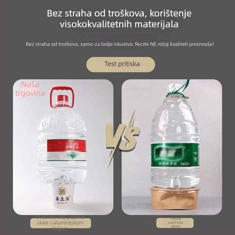 Jednokratna papirnata zdjela s dvostrukim slojem aluminijske folije, okrugla kutija za hranu za dostavu, mogućnost tiska logotipa