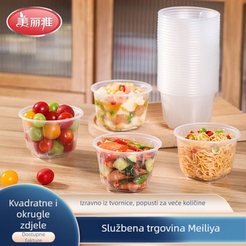 Jednokratne četvrtaste i okrugle zdjele – plastične, kompatibilne s mikrovalnom pećnicom, brend Beautiful and Elegant