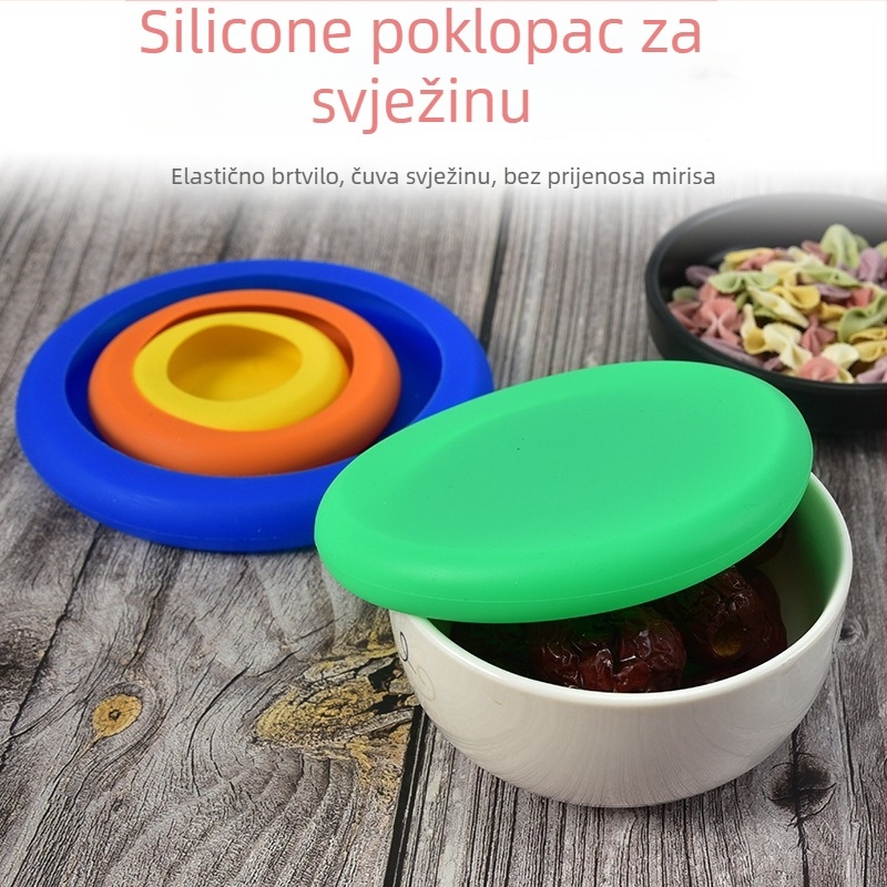 STUI 4-dijelni set silikonskih poklopaca za keramičke zdjele – kružni, vodonepropusni, za hladnjak i mikrovalnu