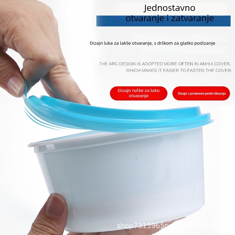 420 ml jednokratna okrugla posuda za dostavu – pogodna za kašu, deserte i voćnu salatu – zatvorena plastična posuda