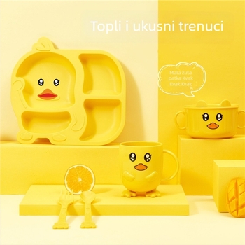 Dječji tanjur s podjeljenim dijelovima, crtani stil, PP materijal, za djecu od 3 mjeseca