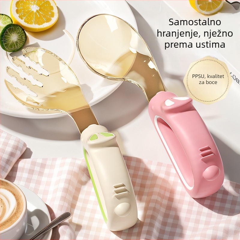 PPSU set vilice i žlice za samostalno hranjenje, od 12 mjeseci nadalje, 1 set, sladak dizajn