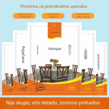 Jednokratni debeli plastični stolnjak za svadbe i bankete; pogodan za pravokutne i okrugle stolove, kućna uporaba.