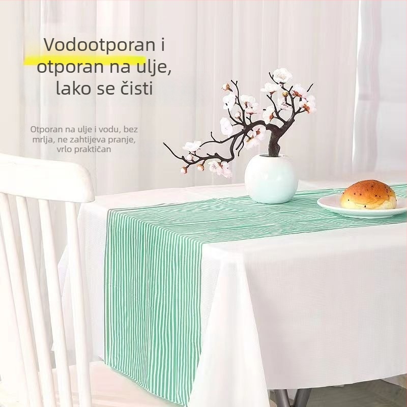 Jednokratni debeli stolnjak s prugama, pravokutnog oblika, za restorane, kućnu upotrebu, vjenčanja i piknike