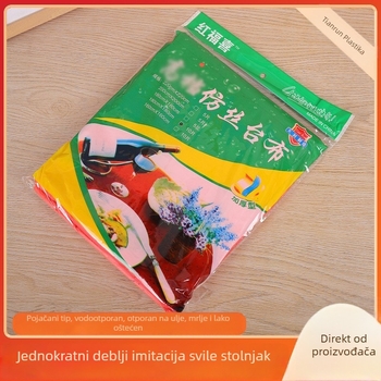 Jednokratna stolna pokrivač za stol, ekstra debela imitacija svile, vodootporna, zlat tisak, prilagodljiv logo