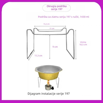 Jednokratni mini držač za lonac za kuhanje s aluminijskom folijom kutijom za obrok i zdjelicama od folije