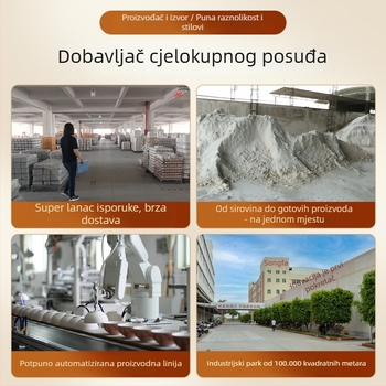 Porcelanski set posuđa za stol s zdjelama, tanjurima i štapićima za jelo — završna podglazurna obrada, mikrovalna sigurnost, moderan minimalistički kineski stil
