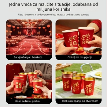 Jednokratni set posuđa — zdjele od kraft papira i aluminijske folije, prehrambeno sigurnosni papir s premazom, 10 komada, okrugli oblik