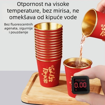 Jednokratni set posuđa — zdjele od kraft papira i aluminijske folije, prehrambeno sigurnosni papir s premazom, 10 komada, okrugli oblik