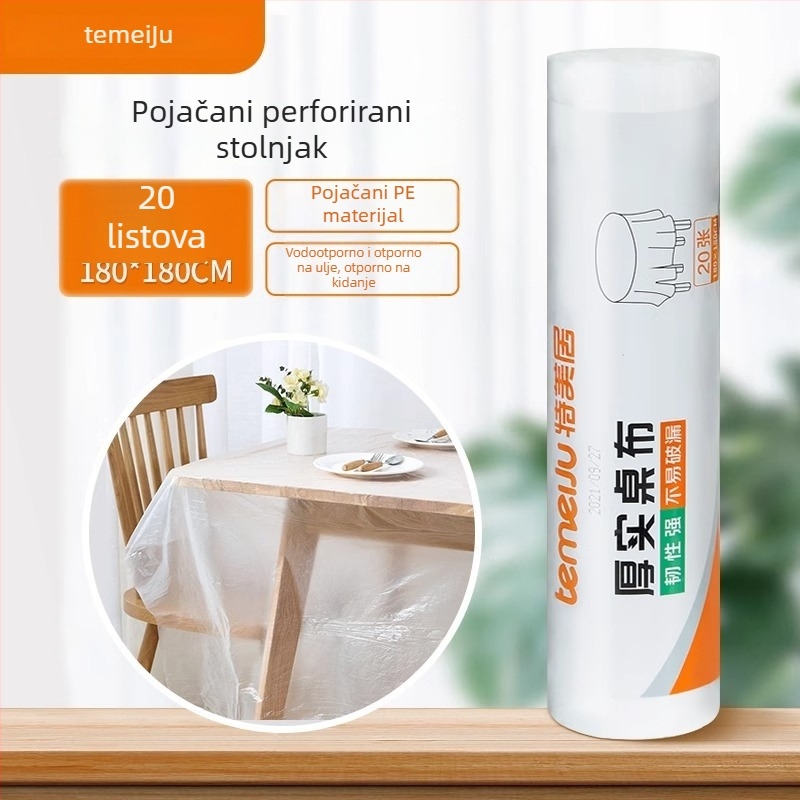 Jednokratna plastična stolnjica, zgušnjena, vodootporna i otporna na masnoću