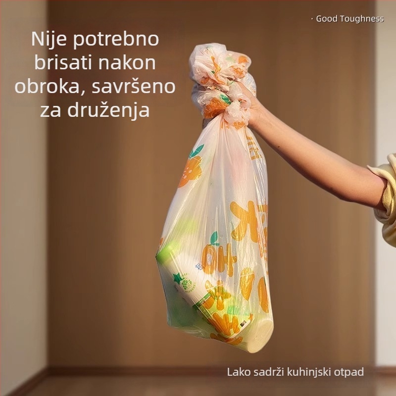 Jednokratni stolnjak s tiskanim elastičnim rubom za pravokutne i okrugle stolove, debeli plastični pokrov.