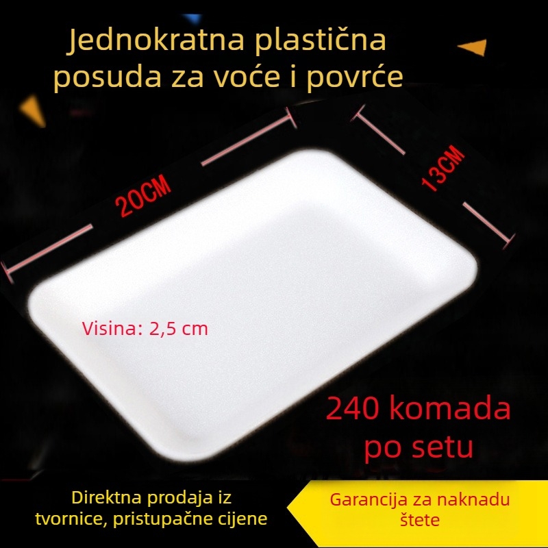 Debljena pjenasta posuda za voće, jednokratna, 240 komada, za svježu i zamrznutu hranu