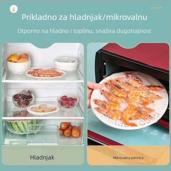 Plastični poklopac za ostanke hrane – prehrambeni razred, samouzavaran, debeli sloj; poklopac zdjele, otporan na prašinu (1 kom)