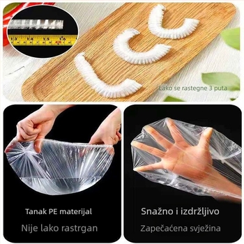Plastični poklopac za ostanke hrane – prehrambeni razred, samouzavaran, debeli sloj; poklopac zdjele, otporan na prašinu (1 kom)