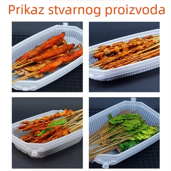 Jednokratna kutija za donijetu BBQ, pravokutna otvorena PP kutija za ručak, s ispisanim logom, nije mikrovalna sigurna, pakiranje 150/box ili 200/box