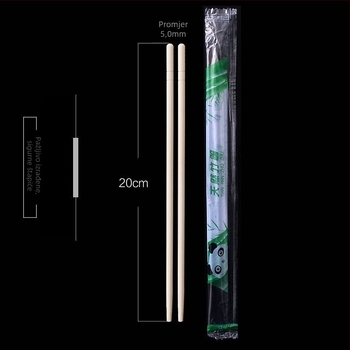 Jednokratni bambus štapići za jelo, kineski stil; 800–1600 pari po seriji; otisak loga dostupan; nisu pogodni za mikrovalnu