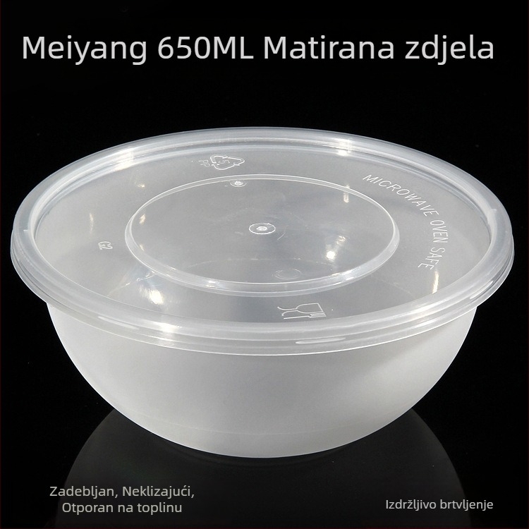 650 ml plastična mat misa za rižu s osam dragocjenosti, pogodna za pakiranje juhe i ručka, 300 setova